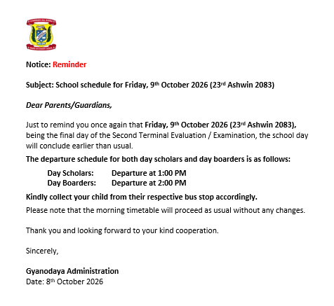 Half Day Notice 1