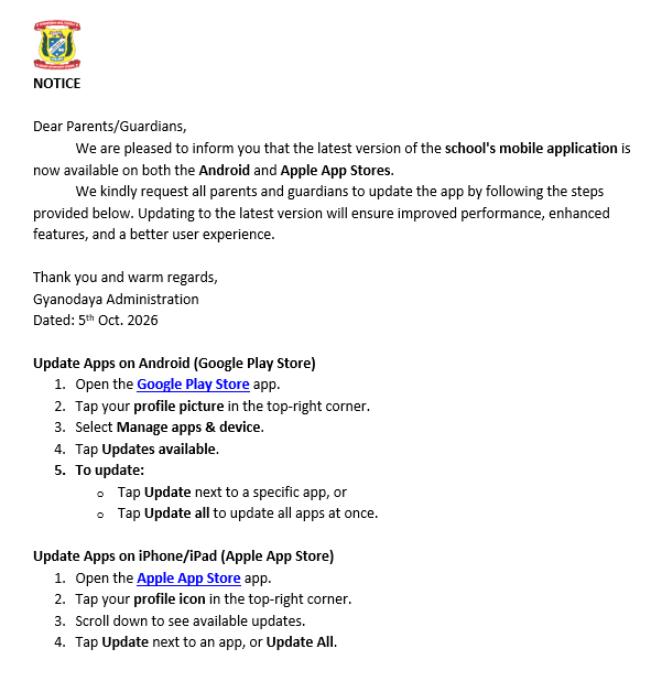 School App Update 1